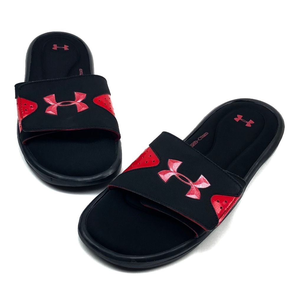 Under Armour 4D Foam Slides Sandals Velcro Mens